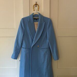 Blue Daphne Italian Boiled Wool Topcoat